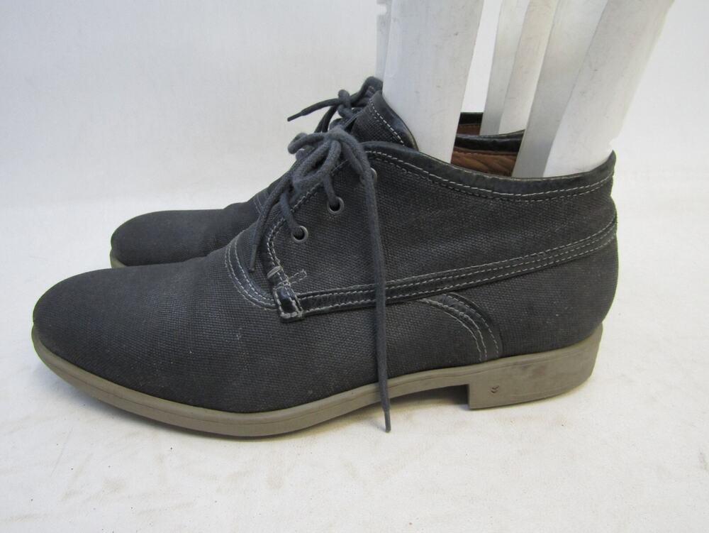 John Varvatos Mens Size 8 M Gray Leather Laces Casual Dress Shoes